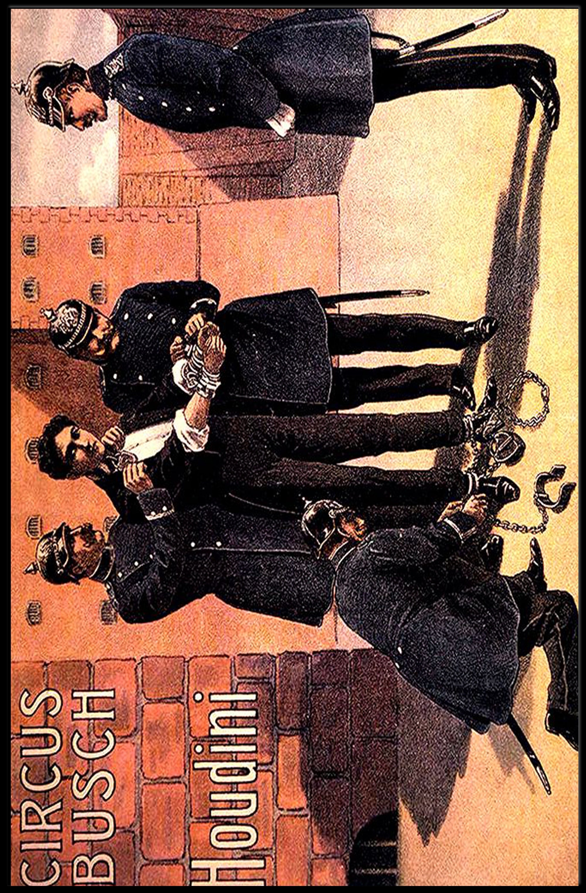 Houdini's Daring Escape Antique Circus Vintage Poster