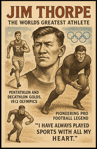 Jim Thorpe Legendary Sports Icon Poster