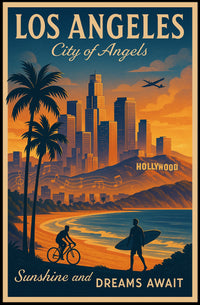 Los Angeles Dreams Vintage Travel Poster