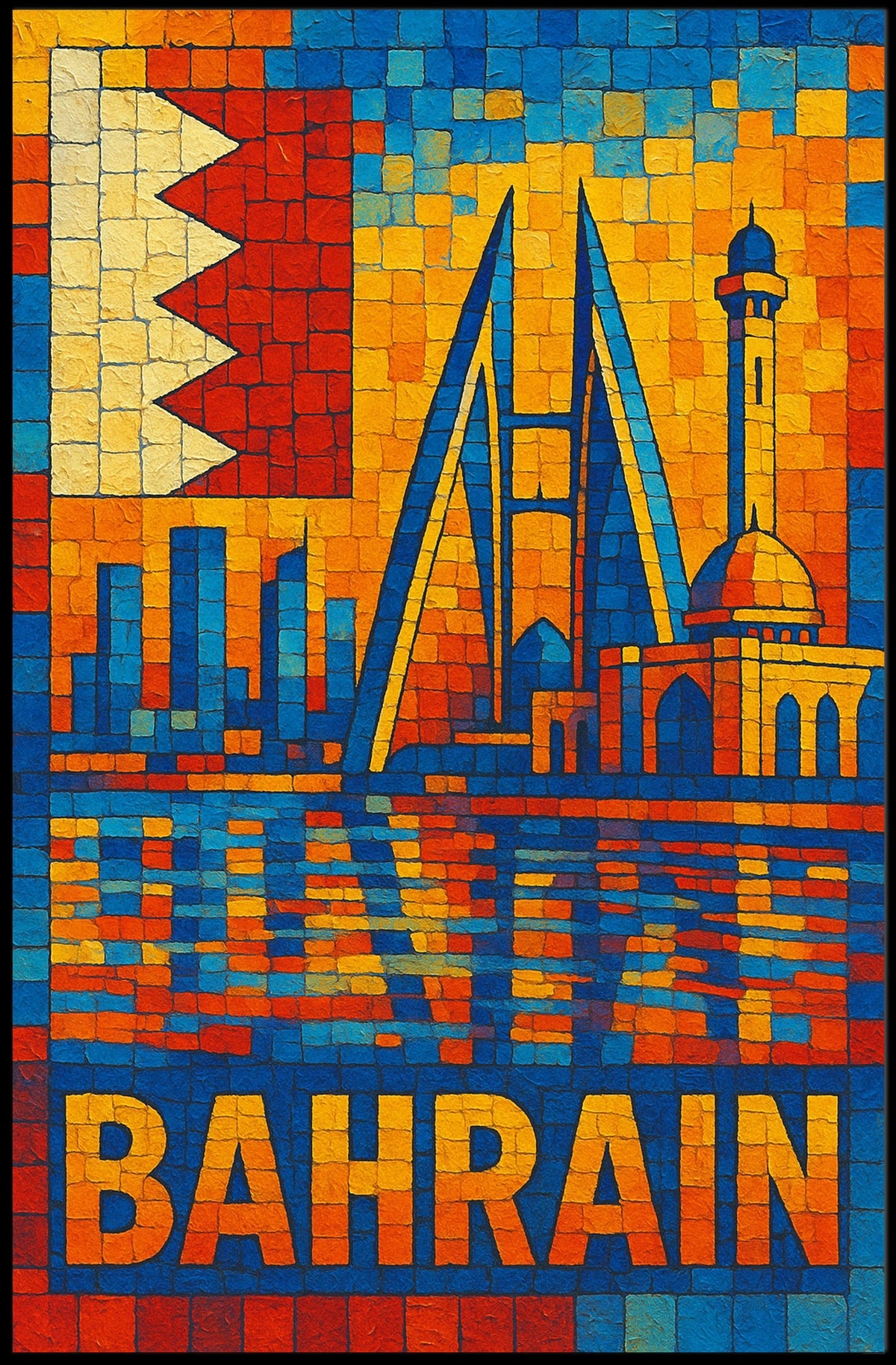 Bahrain Mosaic Art Poster