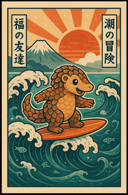 Surfing Pangolin Adventure Poster