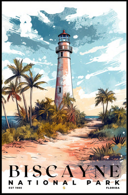 Biscayne Watercolor Wall Art Poster