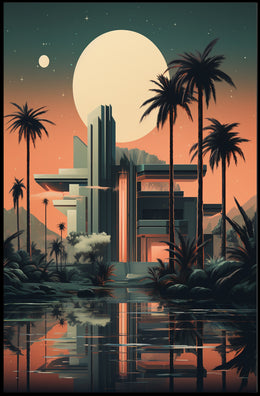 Futuristic Oasis Poster PosterGoat