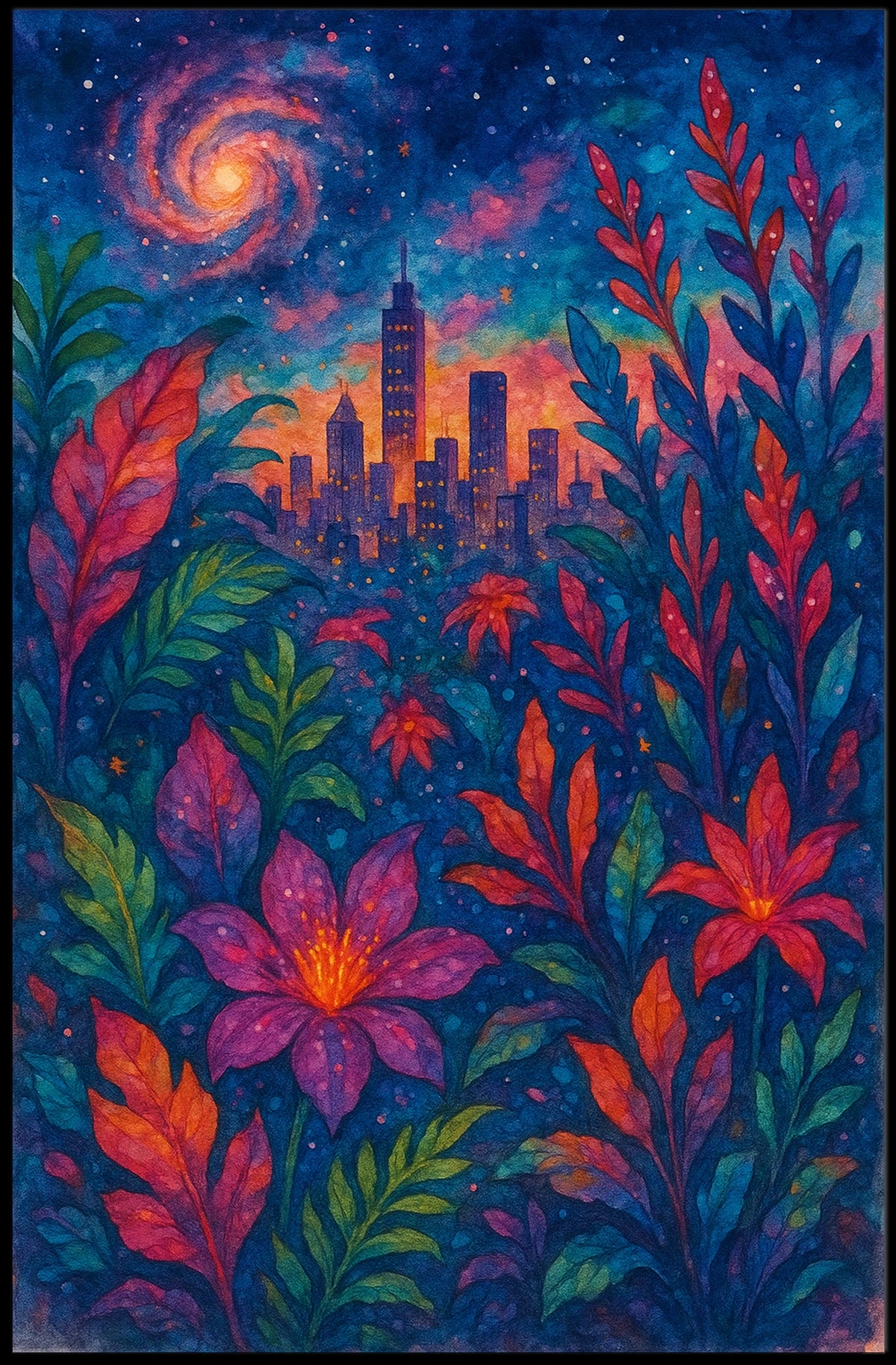 Cosmic Cityscape Poster