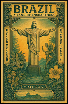 Brazilian Enchantment Vintage Travel Poster