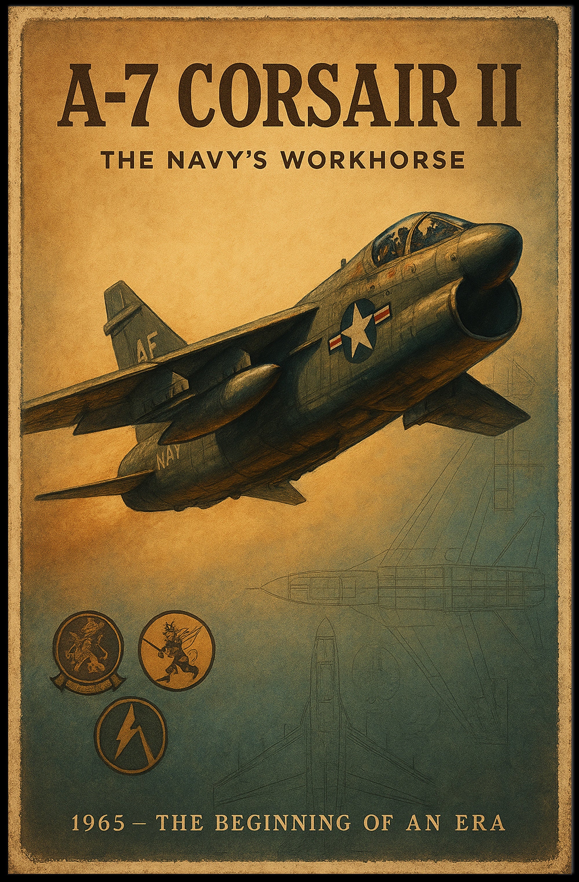 A-7 Corsair II: Navy's Vintage Military Recruitment Poster