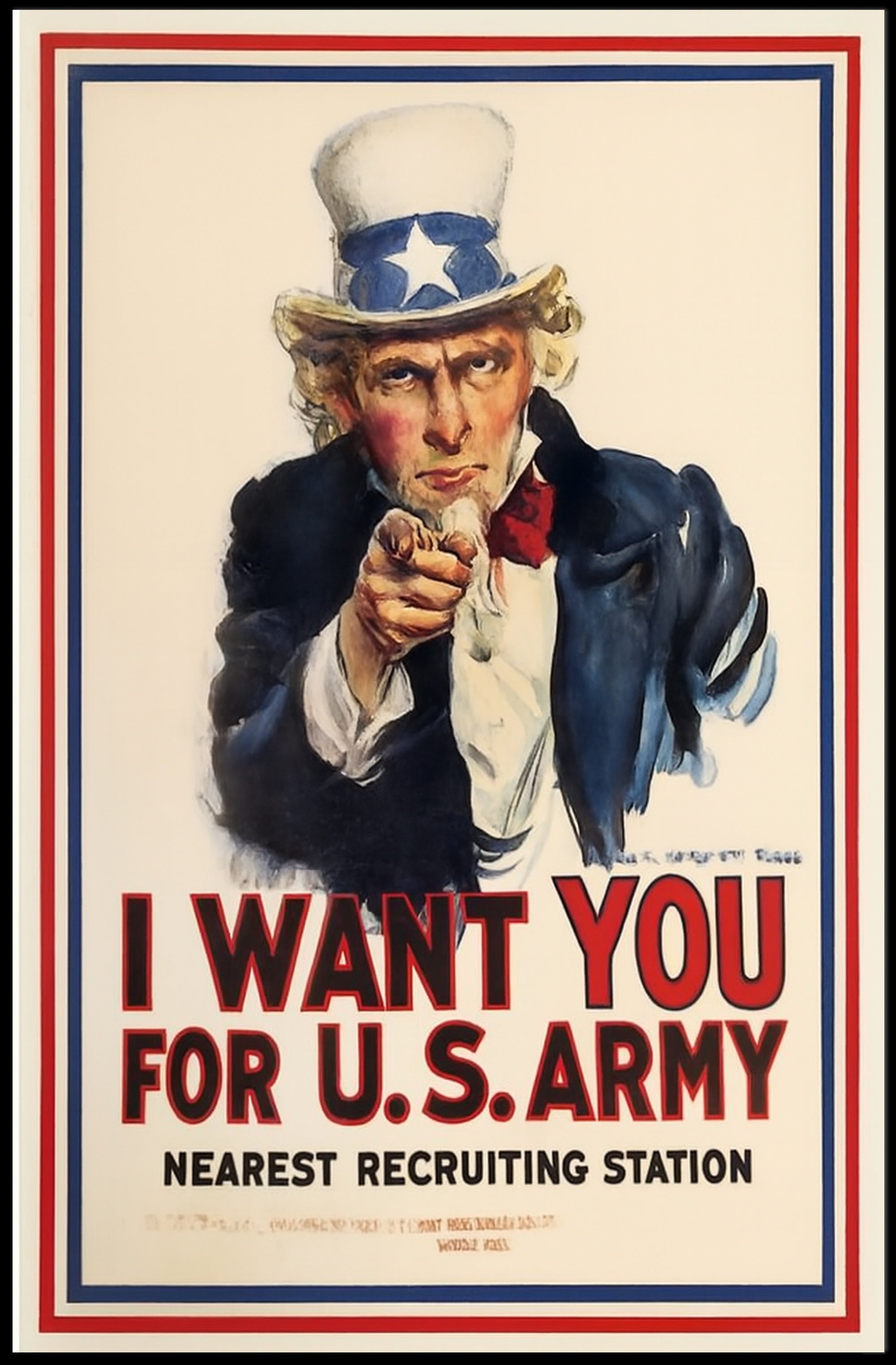 Uncle Sam Patriotic Military Recruitment Poster