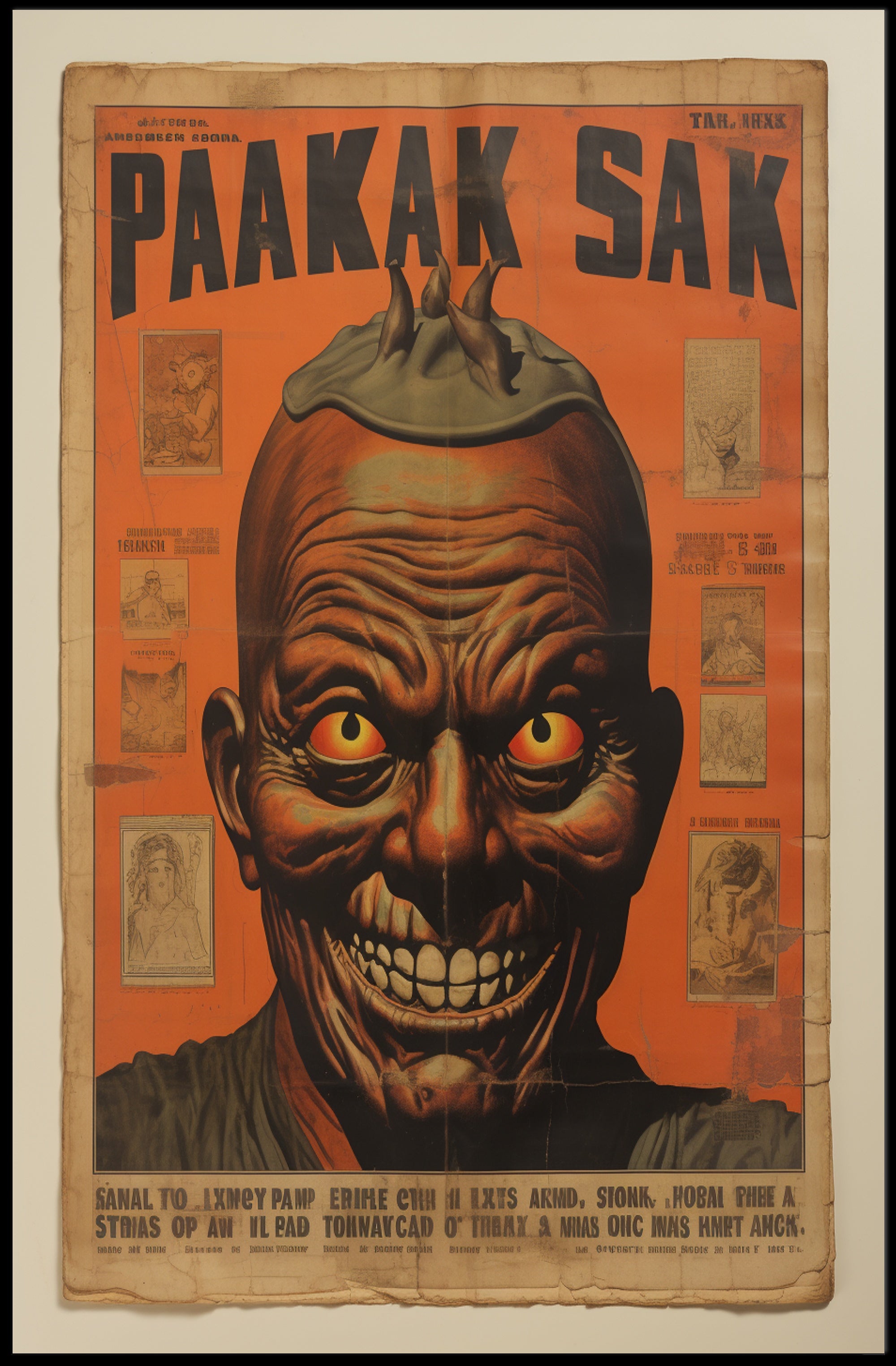Paakak Sak Vintage Horror Vintage Poster