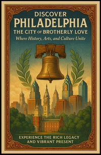 Philadelphia Vintage Liberty Bell Skyline Poster