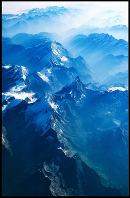 Majestic Aerial Mountain Range Photorealistic Poster