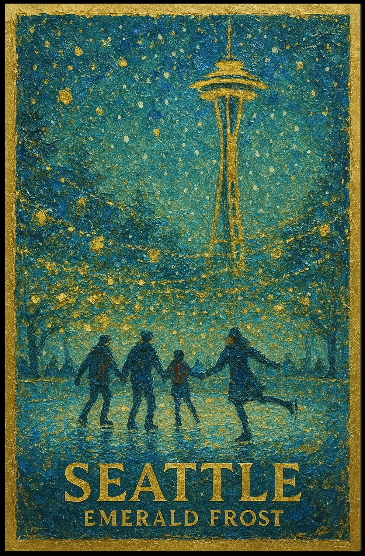 Seattle Emerald Frost Poster