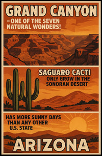 Grand Canyon Arizona Vintage Travel Poster