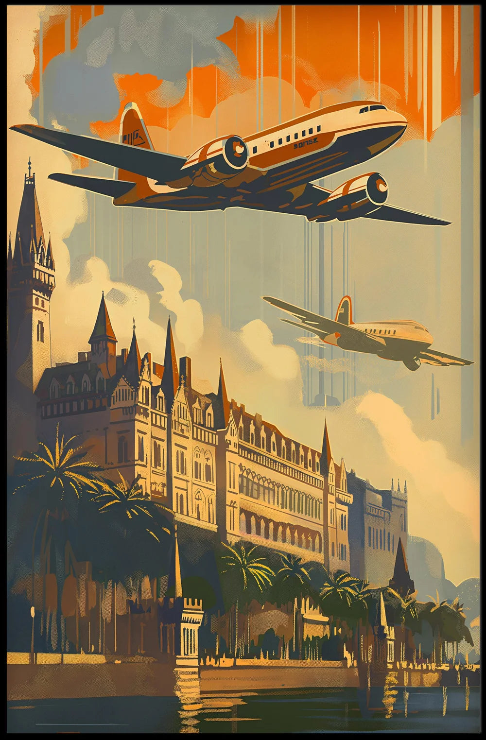 Vintage Victorian Era Architectural Landscape Poster