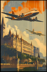 Vintage Victorian Era Architectural Landscape Poster