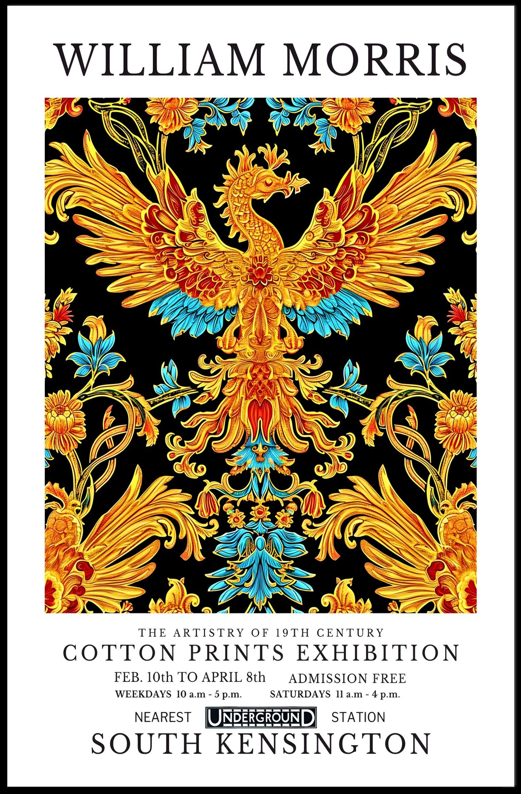 William Morris Cotton Prints Exhibition Poster