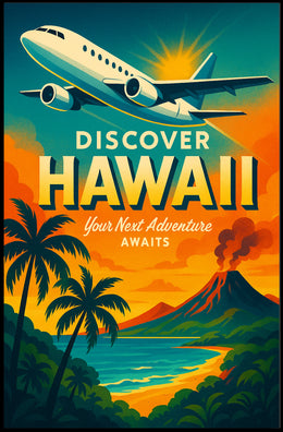 Discover Hawaii Travel Poster Adventure Awaits PosterGoat