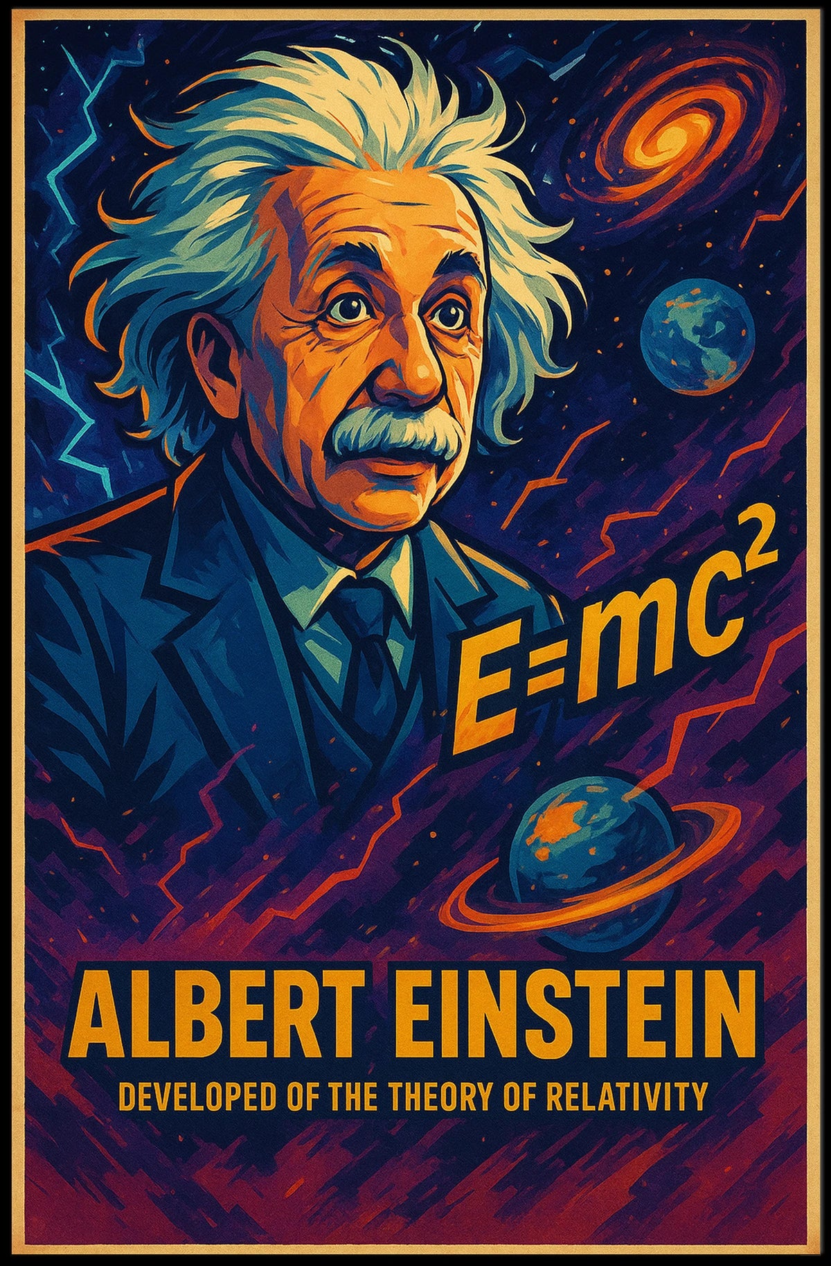 Einstein Relativity Scenic Scientific Scholarly Poster