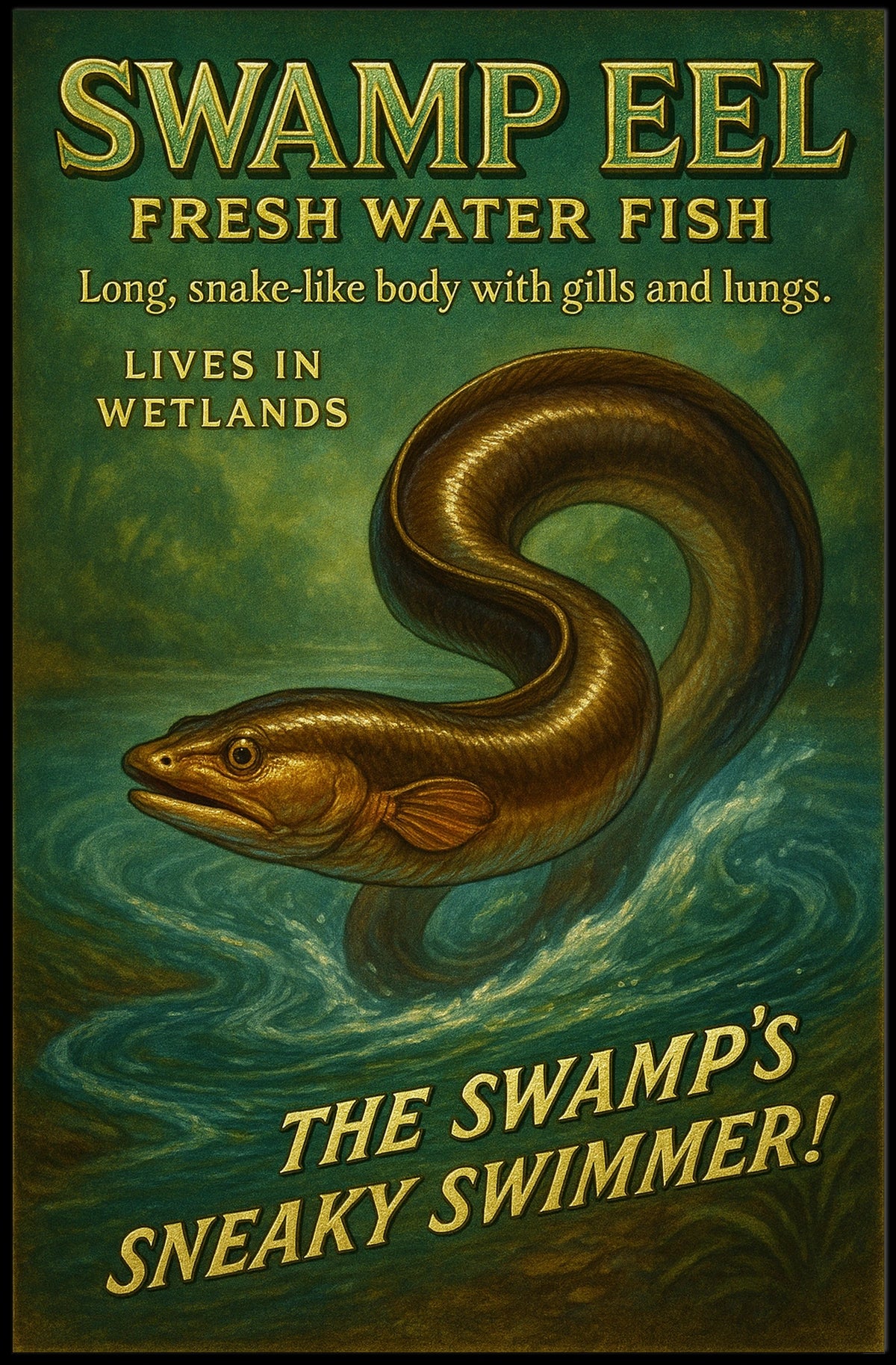 Swamp Eel The Swamps Sneaky Swimmer Poster