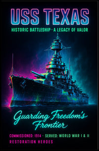 USS Texas Battleship Valor Historical or Presidential Poster