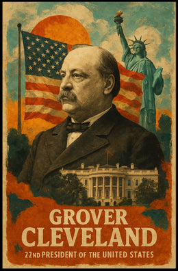 Grover Cleveland 22nd President of the United States Layered Digital Collage Poster