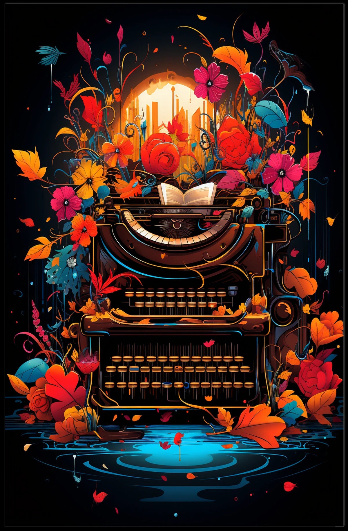 Floral Symphony of Creativity Poster