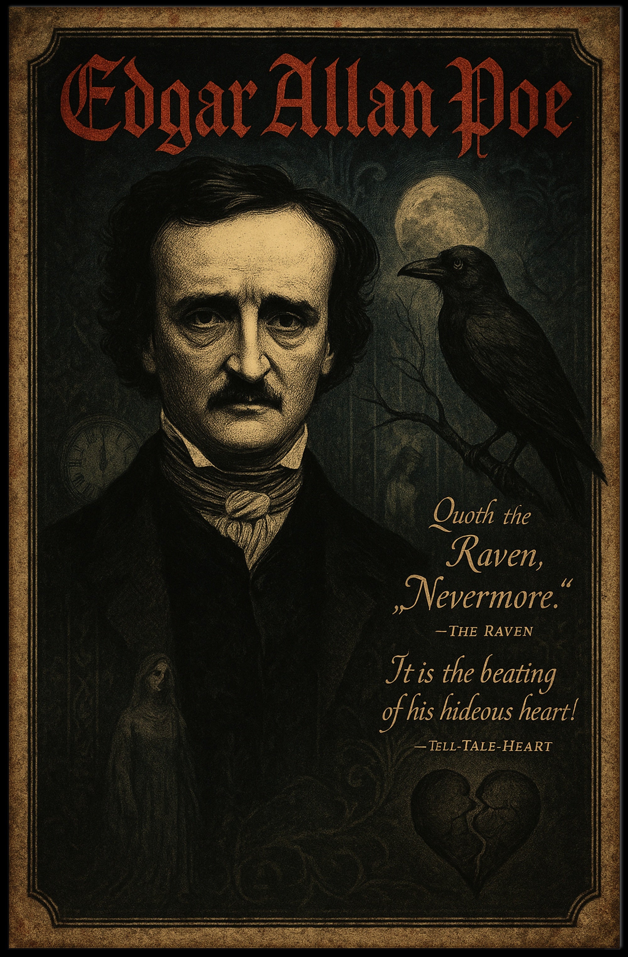 Edgar Allan Poe Literary Icon Poster PosterGoat