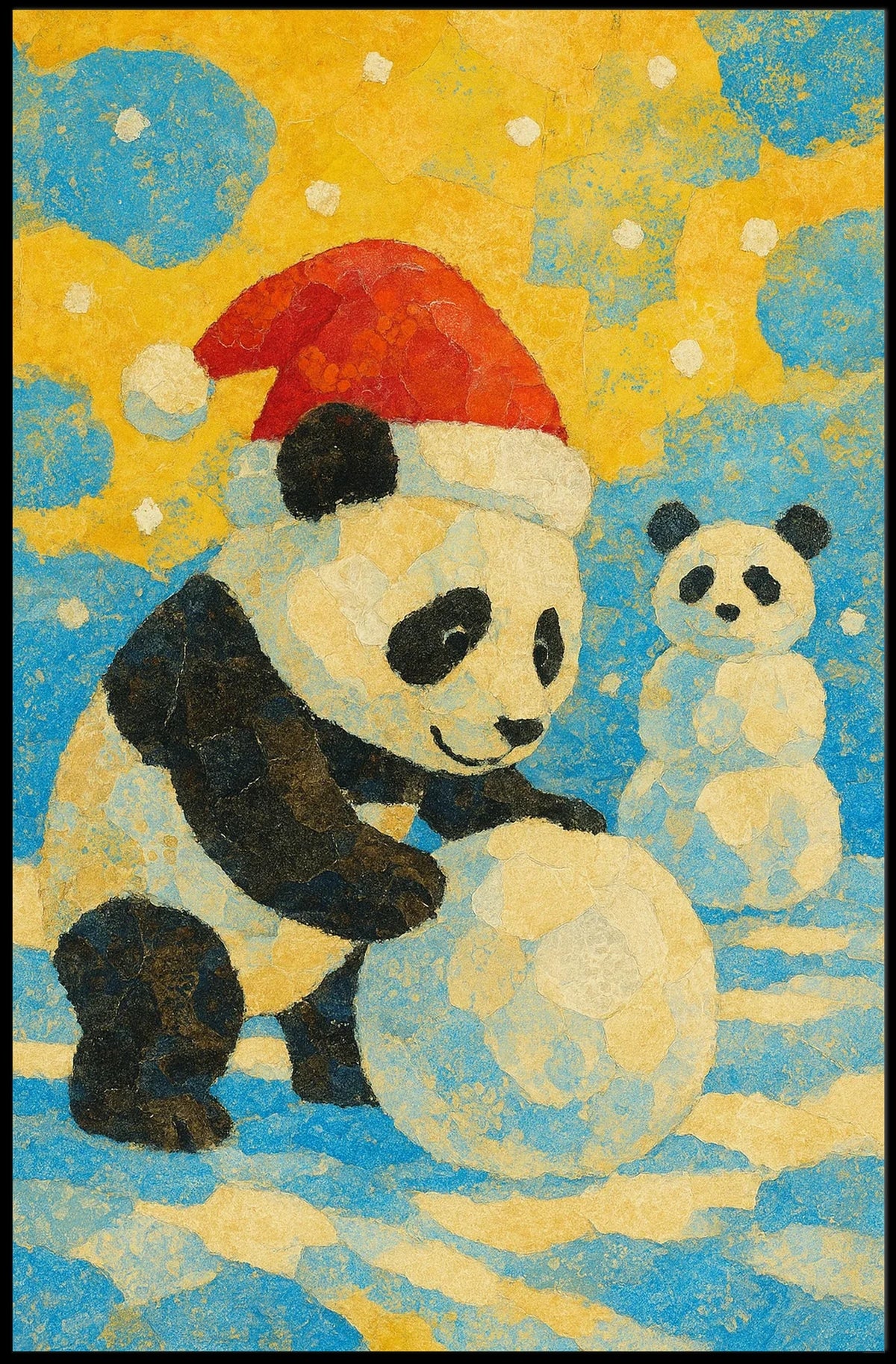 Festive Panda Winter Fun Poster