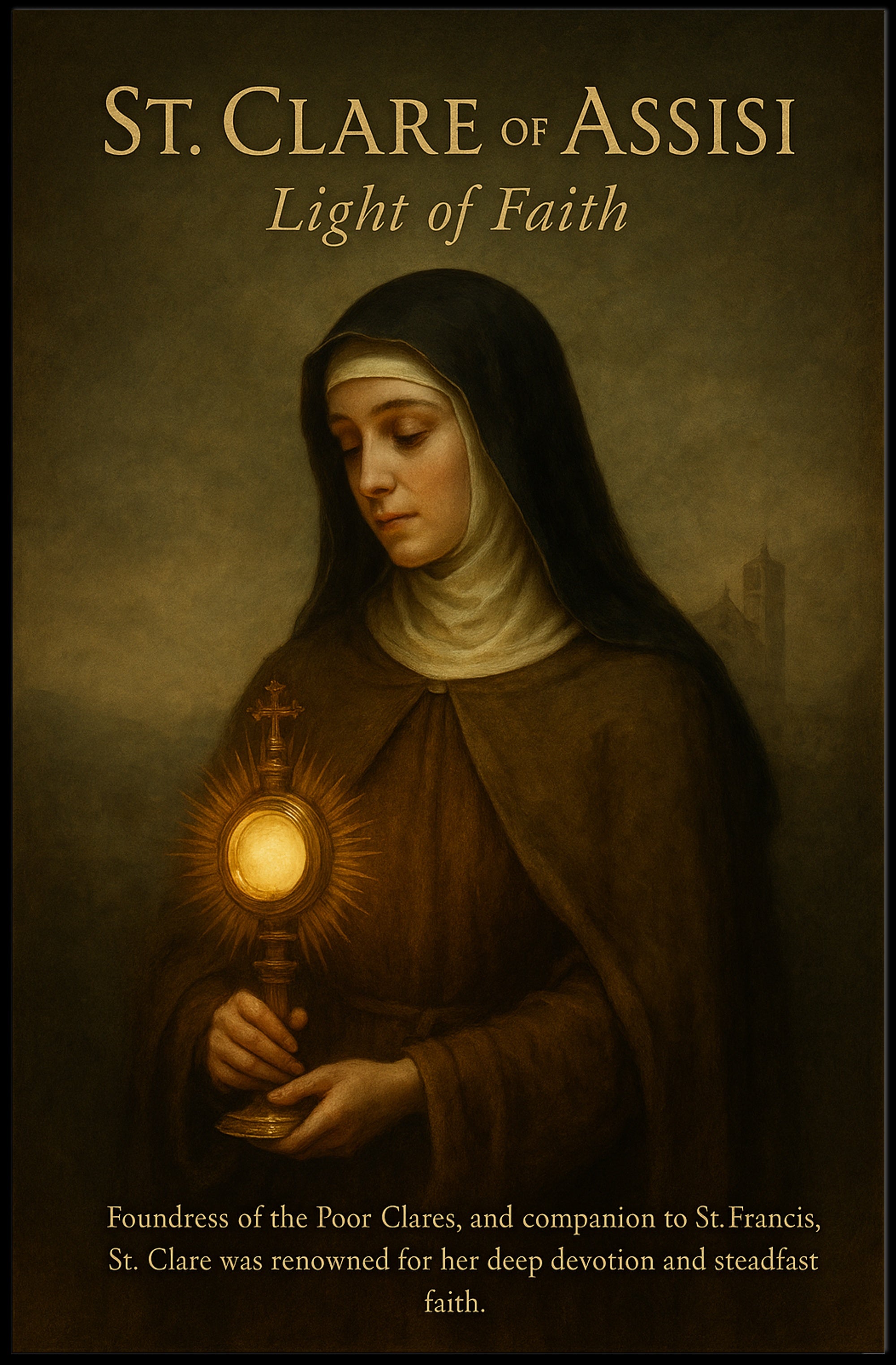 St. Clare Of Assisi Light Of Faith Poster