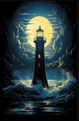 Lighthouse Resilience Surrealism Art Print: Abstract or Artistic Poster