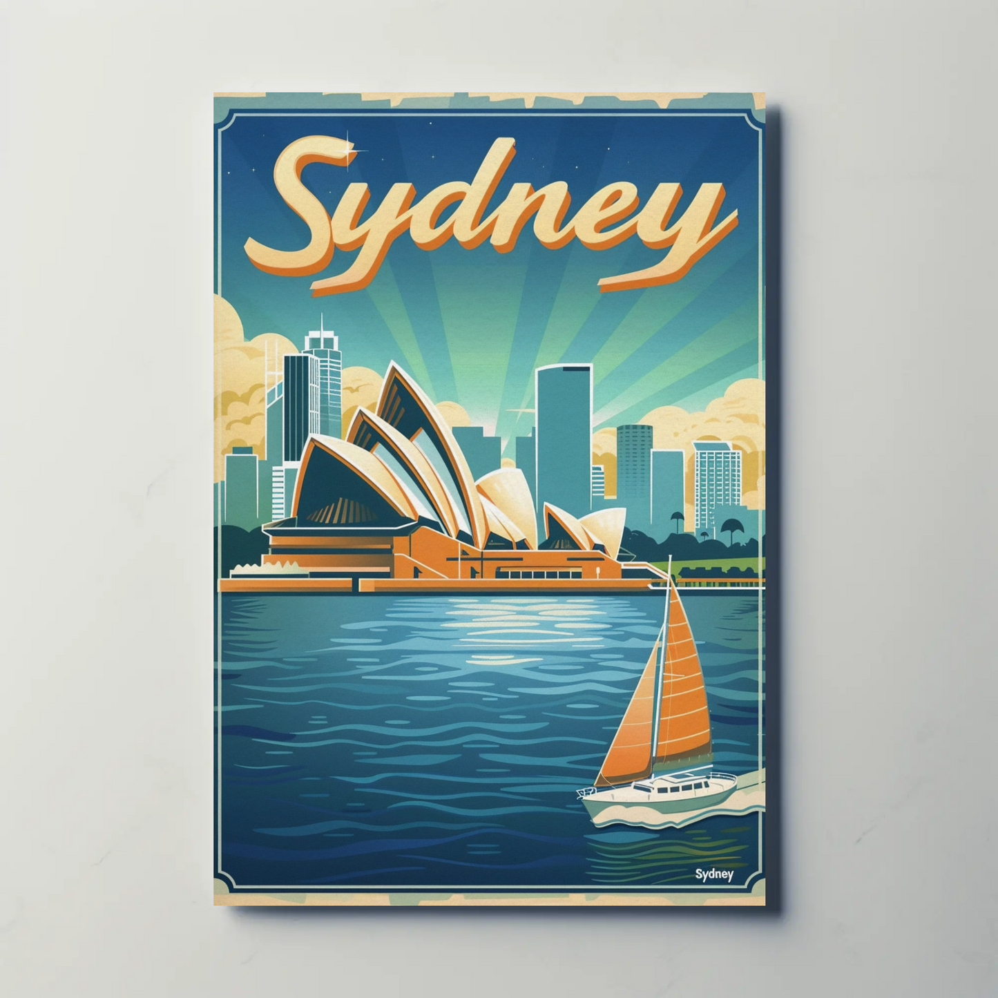 Sydney Skyline Opera House Harbor Travel Poster
