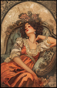 Vintage Cars and Fashion Mid-20th Century Poster