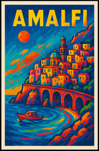 Amalfi Coast Vibrance Poster