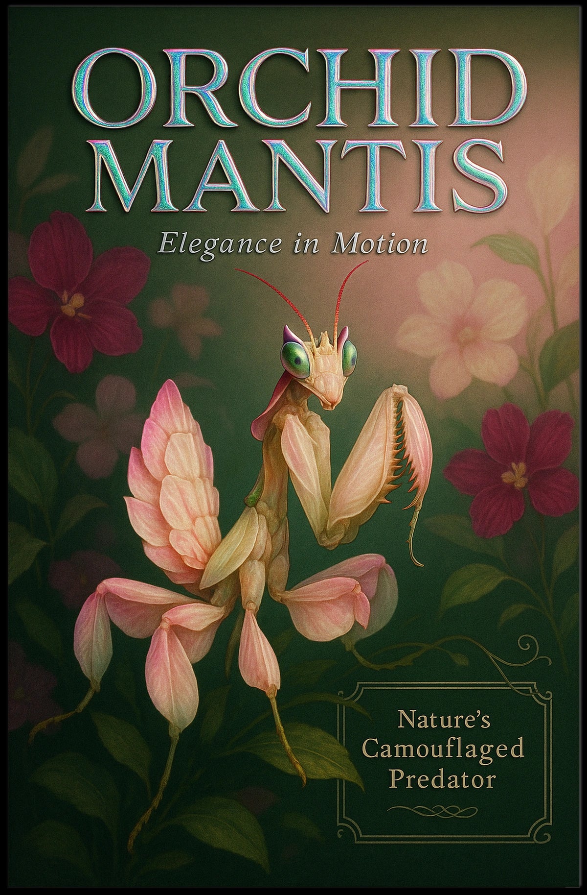 Orchid Mantis Elegance in Motion Poster