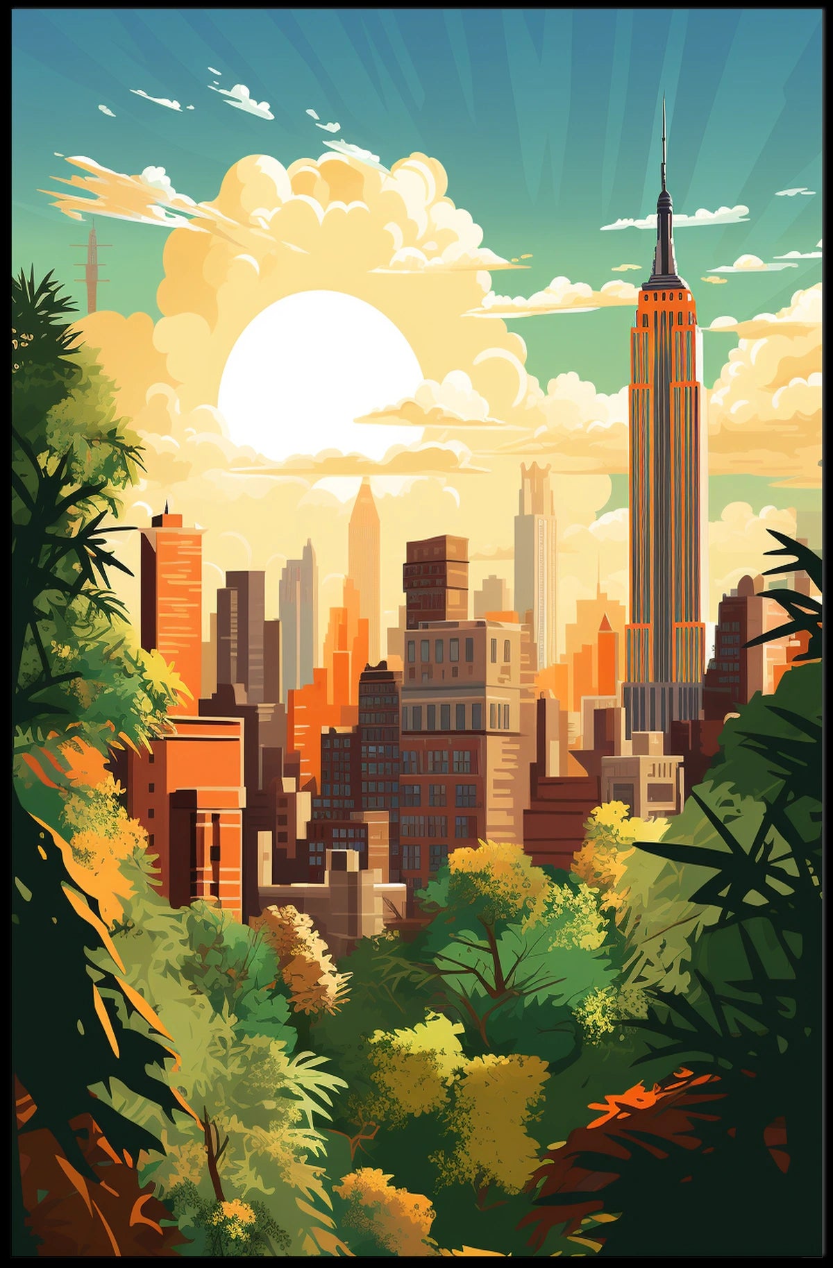 Empire State Vibes in Modern New York City Travel Poster