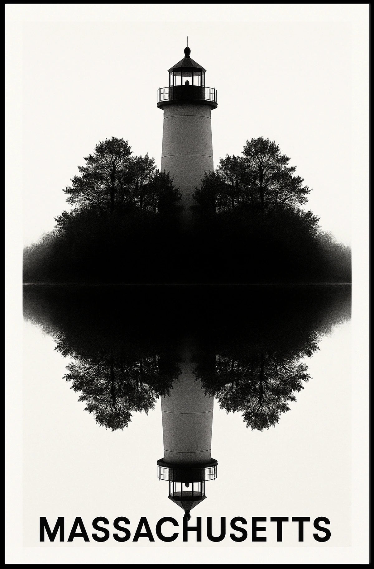 Massachusetts Lighthouse Reflection Poster