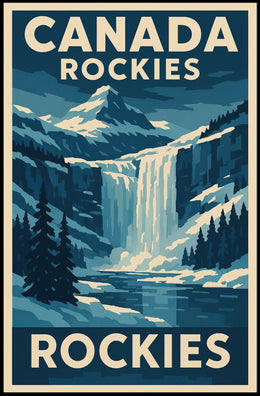 Canadian Rockies Vintage Travel Art Poster