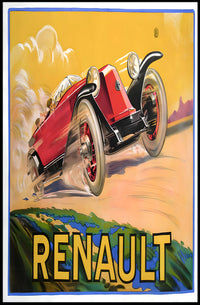 Vintage Renault Car Advertisement Poster