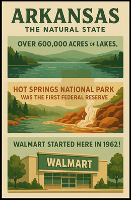 Arkansas Natural Beauty and Lakes Travel Poster