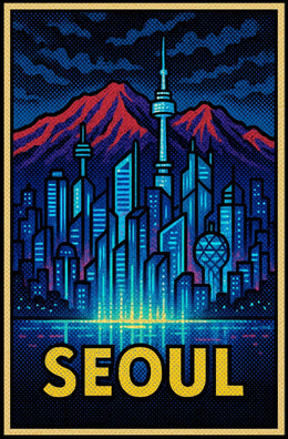 Seoul Skyline Art Poster