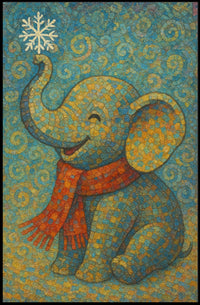 Whimsical Winter Elephant Poster