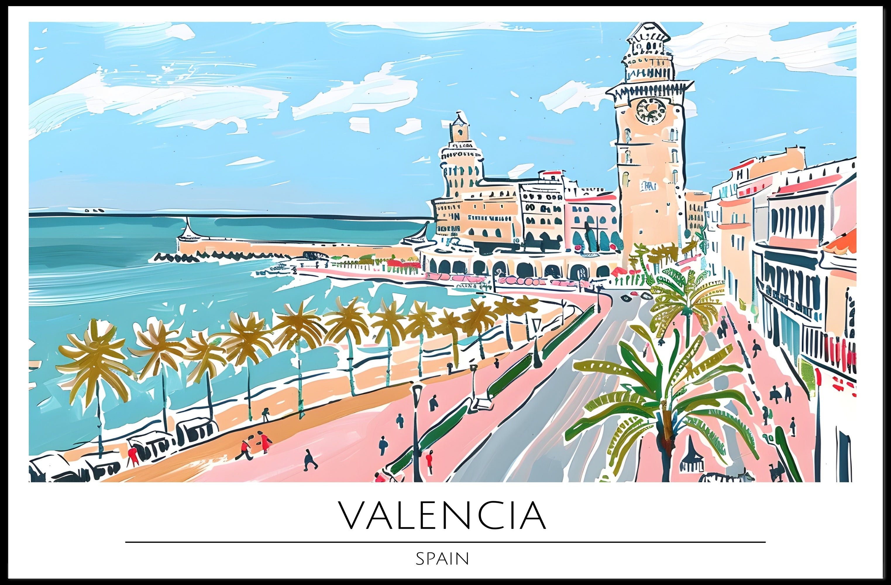 Valencia Coastal View Poster PosterGoat