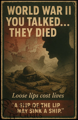 Loose Lips Sink Ships WWII Propaganda Poster
