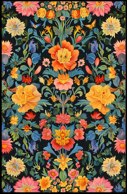 Vibrant Floral Tapestry William Morris Art Poster