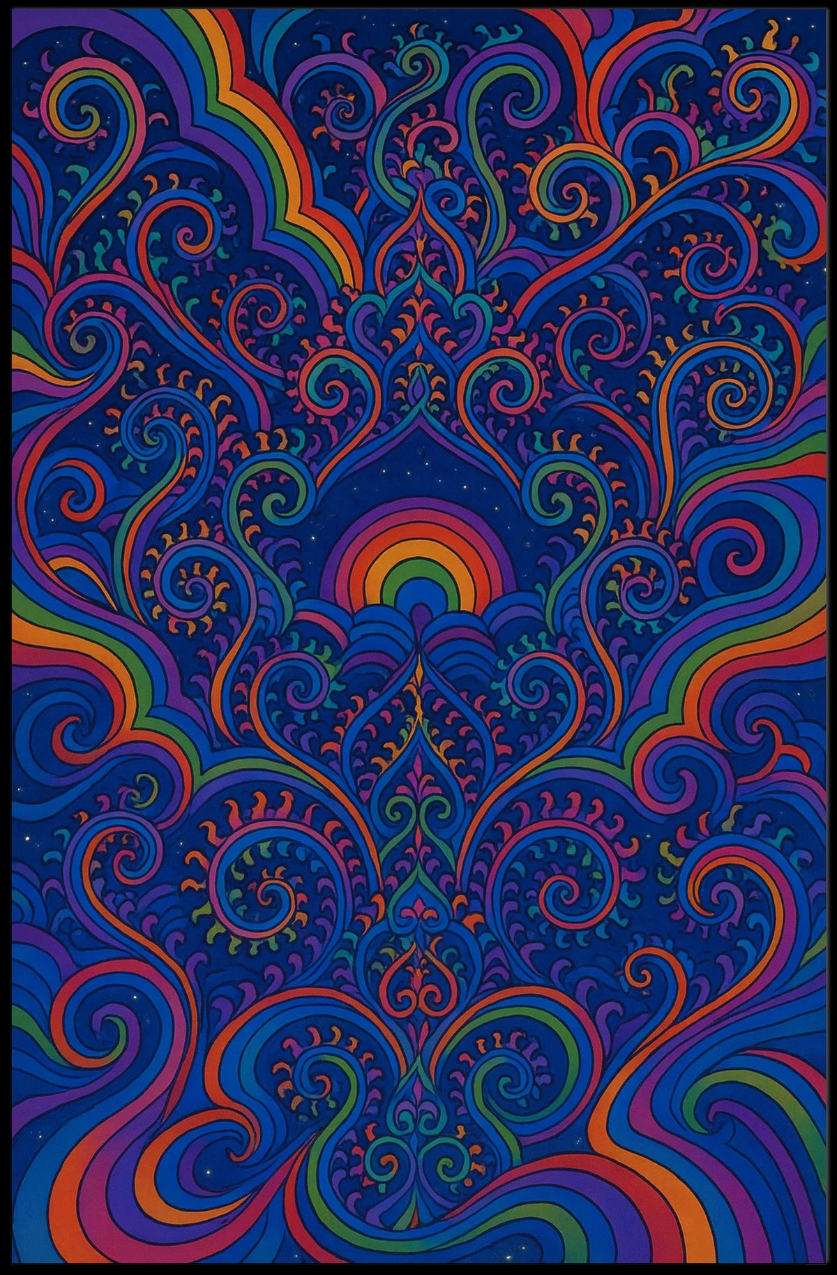 Psychedelic Swirling Patterns Retro Abstract Artistic Poster