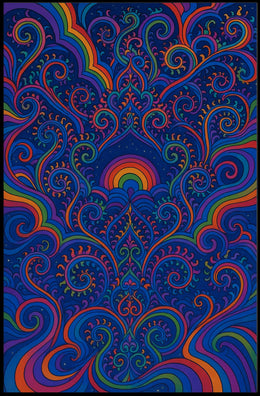 Psychedelic Swirling Patterns Retro Abstract Artistic Poster