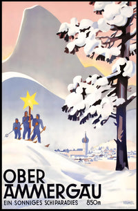 Oberammergau A Sunny Ski Paradise Poster