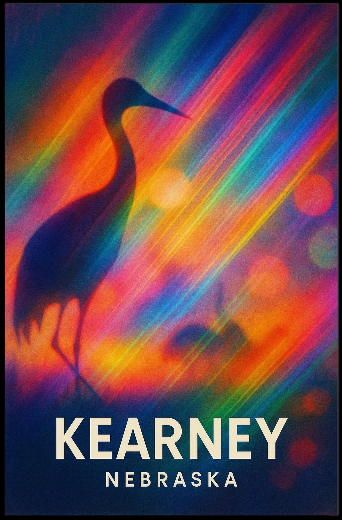 Crane Migration Wildlife Expressionism Collectors Poster