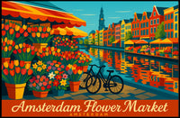 Amsterdam Flower Market Impressionism Wanderlust Poster