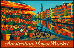 Amsterdam Flower Market Impressionism Wanderlust Poster