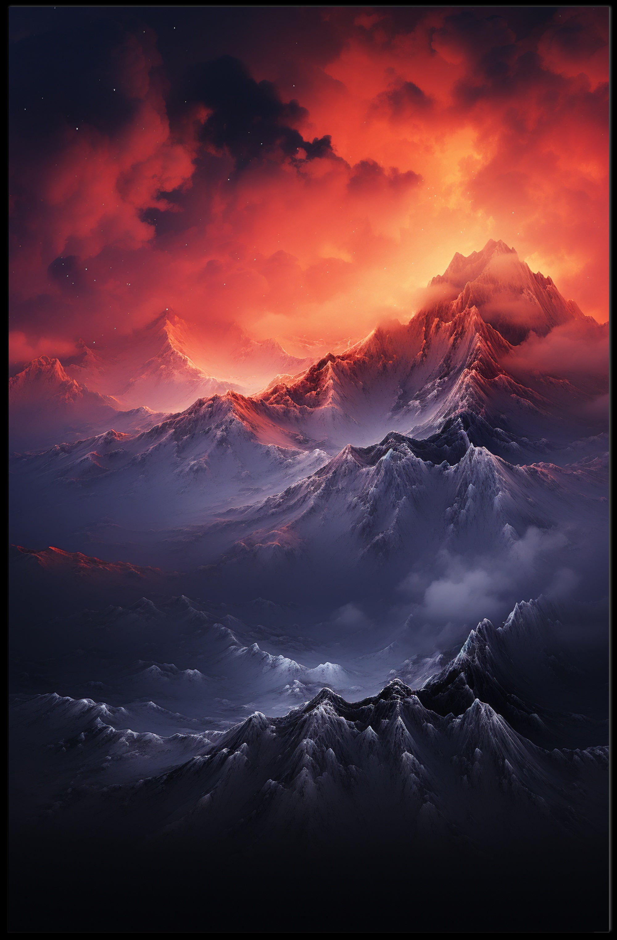 Majestic Mountain Sunrise Poster